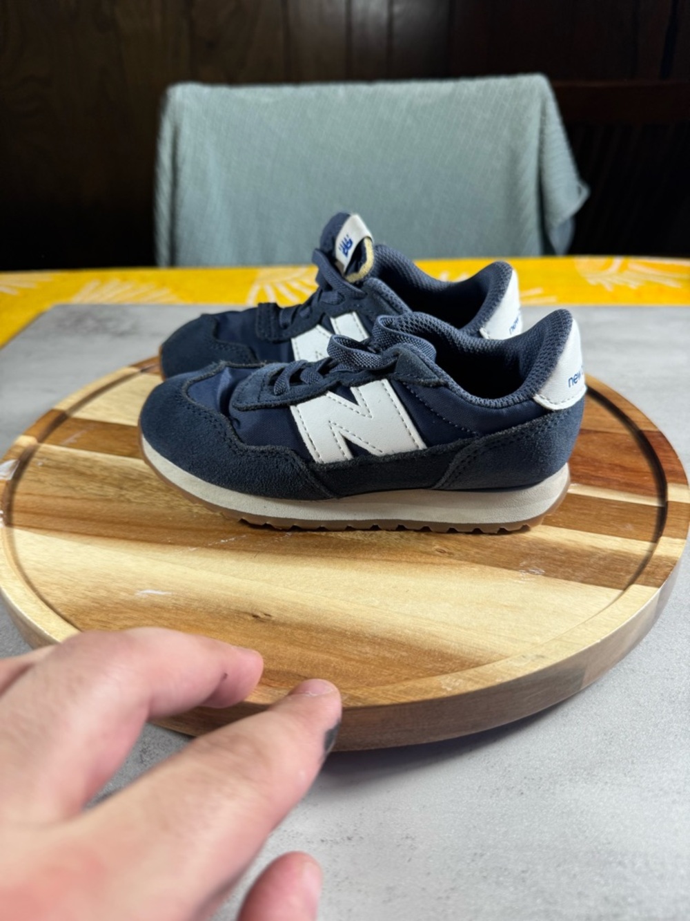 New Balance Kids Navy and White Retro Runner Sneakers